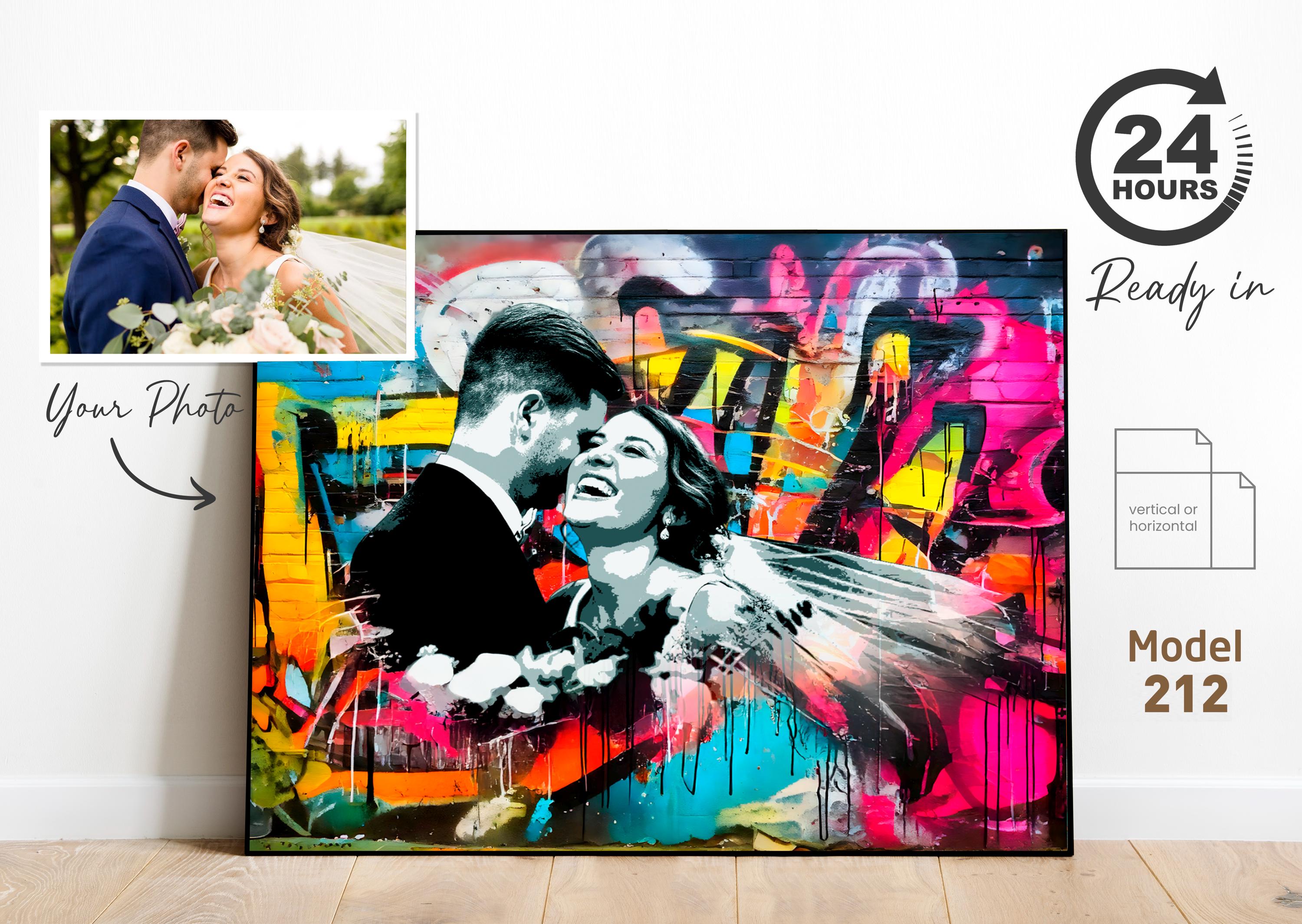 Personalized Graffiti Pop Art Portrait | Custom Urban Wall Artwork from Photo | Unique Street Gift Idea (Digital File)