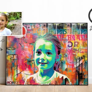 Personalized Graffiti Pop Art Portrait: Custom Street Art From Photo (Digital File)