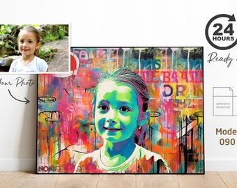 Personalized Graffiti Pop Art Portrait | Custom Street Art Illustration from Photo | Unique Urban Gift (Digital File)