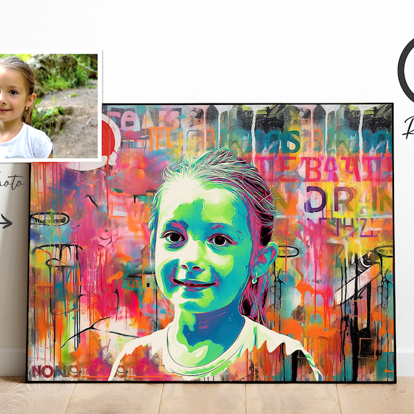 Custom portrait, graffiti portrait, street art portrait, color graffiti, watercolor portrait, creative portrait, personal gift, oil painting