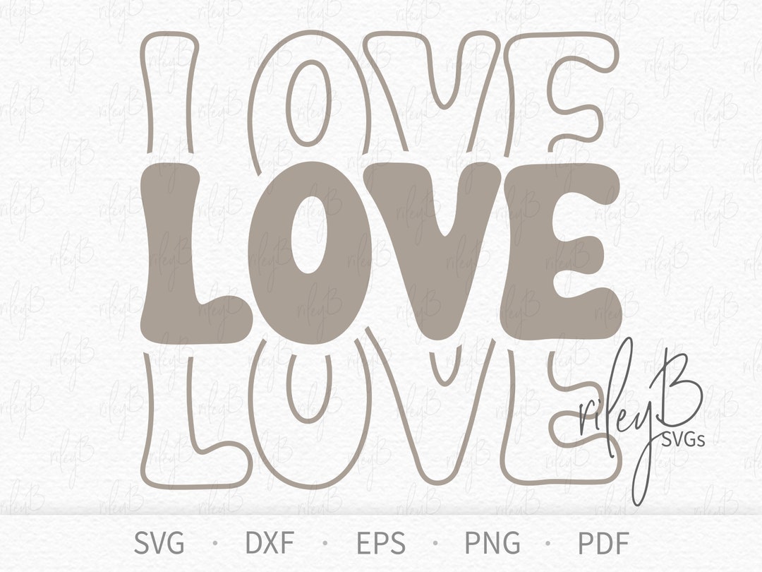 Love Cut-out Words SVG Love Word SVG Hippie Style SVG - Etsy