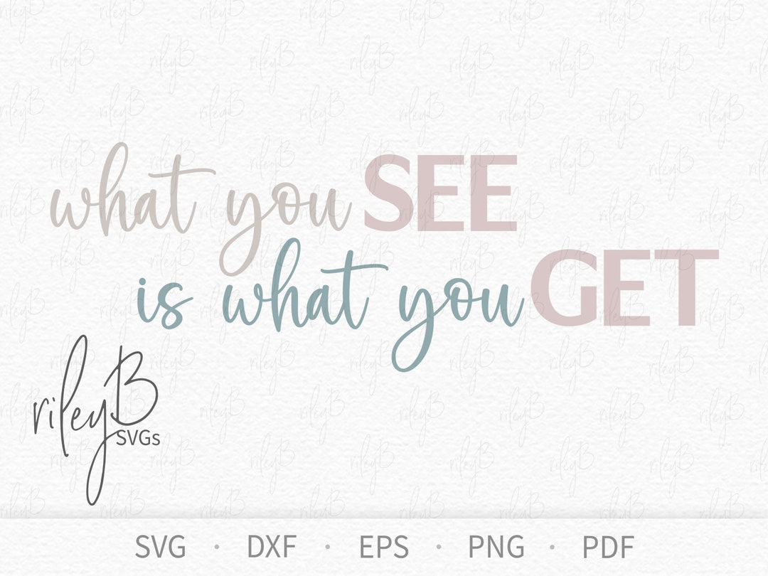 What You See is What You Get SVG Minimalist Tshirt Phrase SVG Gift for Girl Svg What You See is