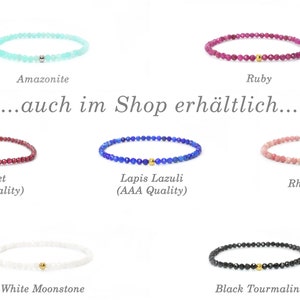 Echtes Turmalin Edelstein Armband 3mm facettiert schwarz glänzend goldene Edelstahlkugel hochwertiger Schmuck Geschenk filigran zierlich Bild 5