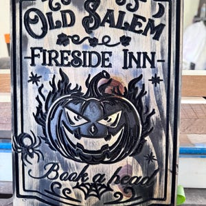 Altes Salem Halloween Holzschild