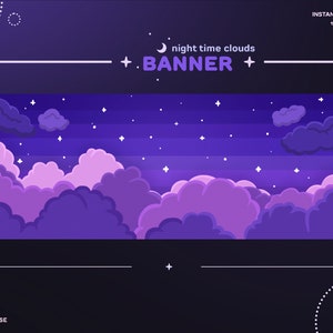 Night time clouds || Twitch banner