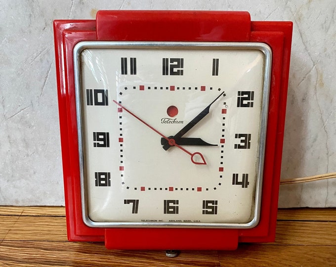 Vintage Bakelite Telechron Electric Wall Clock Model 2H25 Etsy