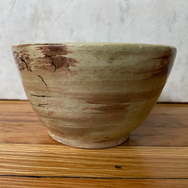 Vintage Hand Painted Pottery Bowl Etsy