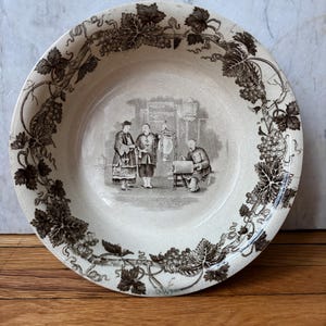 Antique Brown Transferware Bowl