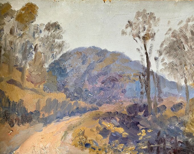 Vintage Oil on Canvas Board Landscape Original Landscape Oil Etsy