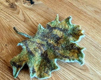 Felt coaster, felt maple leaf, small felted maple leaf, handmade