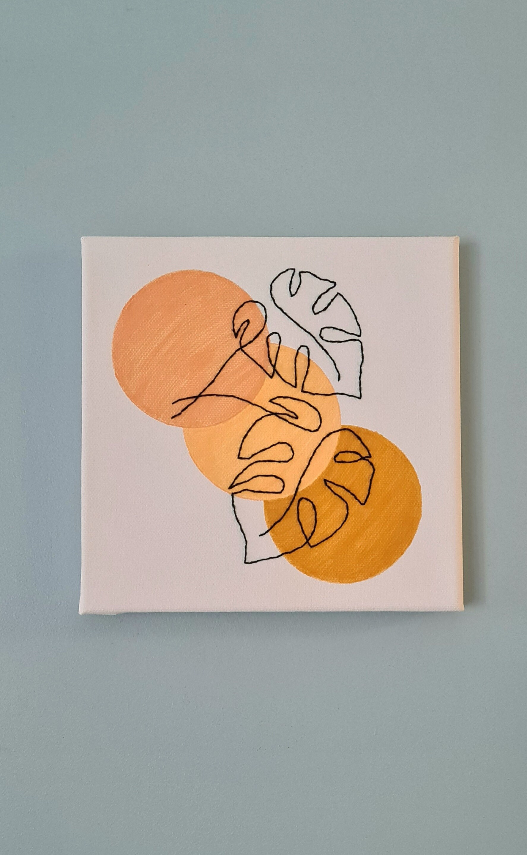 Tableau Broderie Feuilles