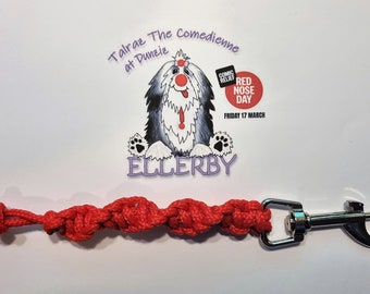 Red Nose Day Taggy - Spiral Knot with a 'red nose' bobble end - ALL profit to COMIC RELIEF