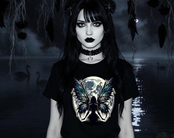 Gothic Fairy Clip Art: Moonlit Fantasy Wings (Digital Download PNG)