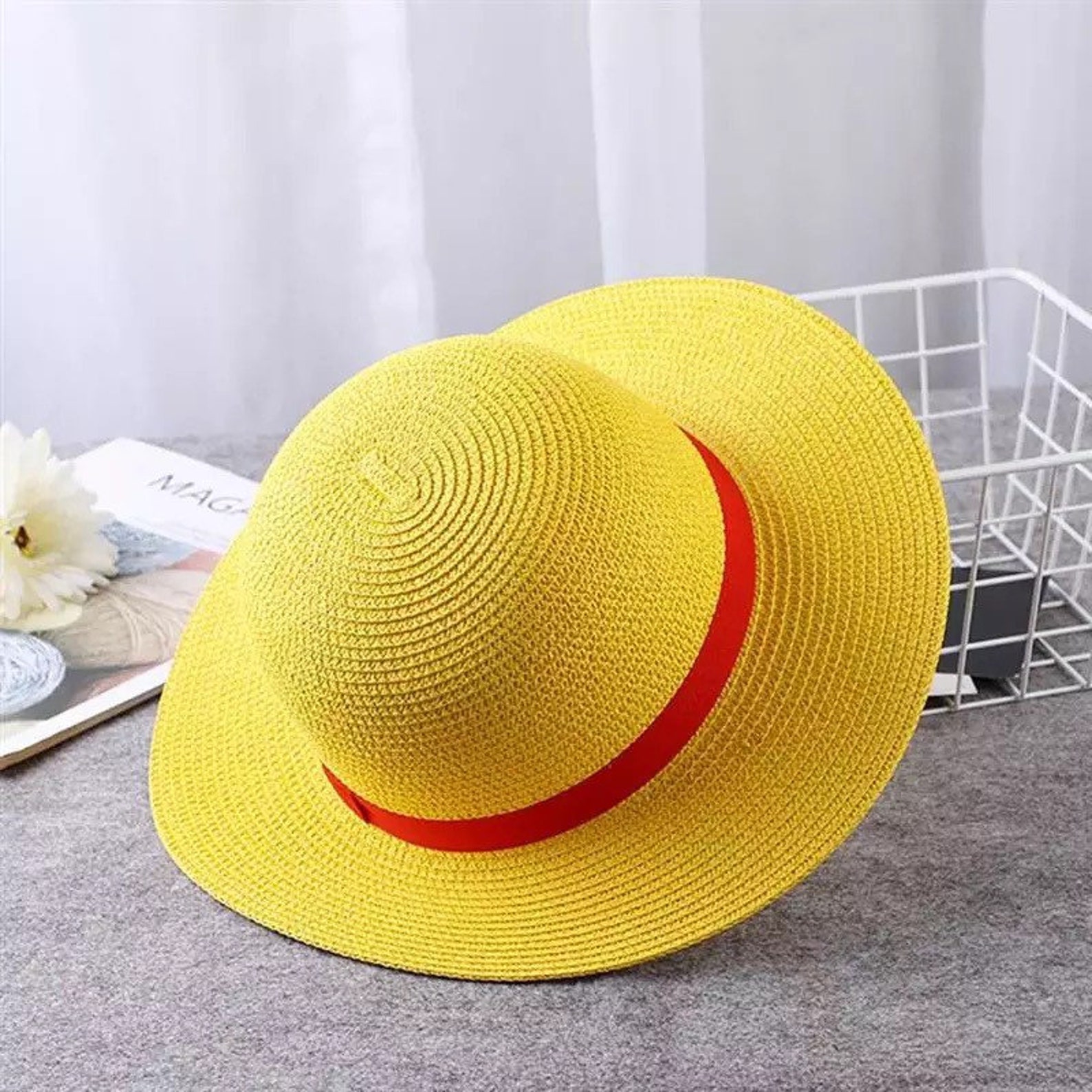 Luffy Straw Hat Anime Cartoon Cosplay Etsy UK