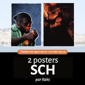 SCH Illustration Poster | French Rap Poster | Cinematic Digital Art | Hip Hop Decoration | Instant Download