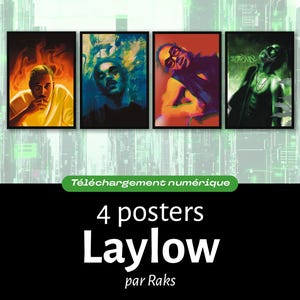 Laylow Illustration Poster | Futuristic Rap Poster | Digital Hip Hop Art | Cyber Universe & French Rap | Instant Download