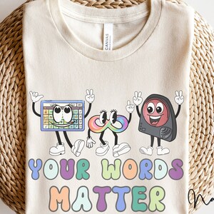 Speech Therapy Shirt Special Education Teacher Shirt, Retro AAC SPLA Tshirt, Gift for Speech Teacher, Back to School Autism Teacher Tees,