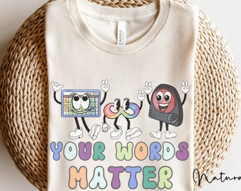 Speech Therapy Shirt Special Education Teacher Shirt, Retro AAC SPLA Tshirt, Gift for Speech Teacher, Back to School Autism Teacher Tees,