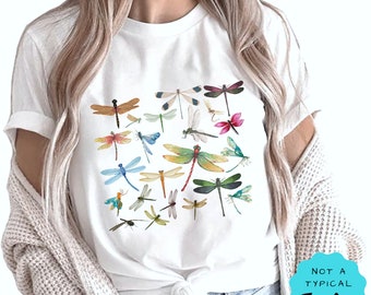 Dragonflies Shirt Light Academia Clothing, Dragonfly Lover Gift Aesthetic Insect Cottagecore Shirt Vintage Bugs Tee, Retro Indie Tshirts