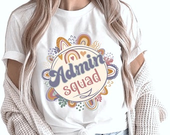 Admin Squad Shirt, Retro Team Administrator Tshirt, Cute Vintage Back to School T-shirt, Principal Gifts Graphic Director Tee