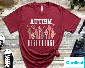 Wear Red Instead, Autism Acceptance Shirt,  Inclusion Advocate Shirt People Not Puzzles Autism Advocate Shirt Aac Shirt Aba Rainbow Infinity