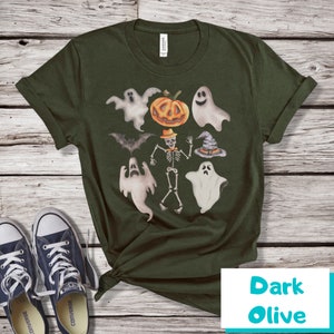 Cute Halloween Theme Shirt for Women, Vintage Retro Halloween T-Shirts, Cute Teacher Halloween T-Shirts, Mom Halloween T-Shirts, Fall Shirts