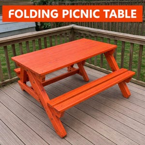 Klappbarer Picknicktisch Holzbearbeitungsplan - Umwandelbare Bank zu Tisch DIY - 2-in-1-Gartenmöbel PDF-Bauplan