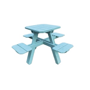 Four Seat Picnic Table Plan. Build the perfect table for outdoor family dining with this easy woodworking plan that can be built in a day.