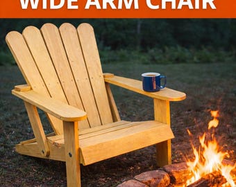 Adirondack Chair Plans – Comfortable Outdoor Deck Chair with Wide Arms for Relaxing