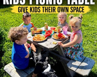 Kids Picnic Table Plans – Give Kids Their Own Outdoor Space (4 Seat DIY Table)