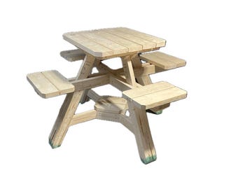 Tall Pub Style Picnic Table DIY Plan. A woodworking plan for a high top picnic table for the deck or garden.