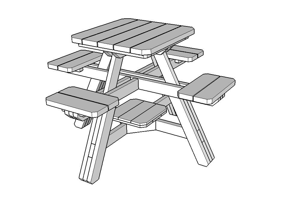 Tall Pub Style Picnic Table DIY Plan Etsy