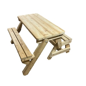 Folding Picnic Table Woodworking Plan. It's a bench plan and its a picnic table plan all in one.