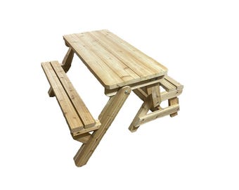 Folding Picnic Table Woodworking Plan. It's a bench plan and its a picnic table plan all in one.