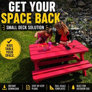 Kids Picnic Table Plans – Get Your Outdoor Space Back (Small Deck Solution)