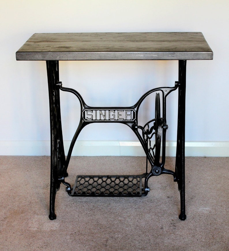Singer Sewing Machine Antique Treadle Base Side Table Etsy