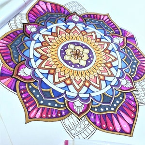 Mandala Bundle. 9 mandala coloring pages. Hand drawn mandala coloring pages