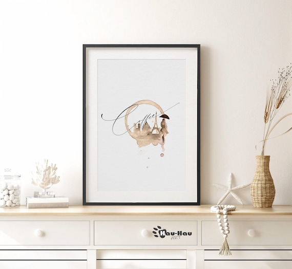 Coffee Printable Watercolor Wall Art Coffee Wall Art Coffee Etsy