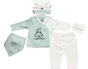 Baby Boy Long Sleeve Cotton Newborn Set Natural Cotton Baby Clothing Product.