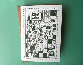 Christmas Card | Winter Family Traditions | Cute Gnome Couple Greetings Card | Happy Holidays