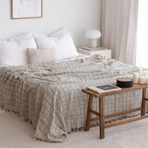 Soft Cotton Bedspread, Organic Throw Blanket, Cotton Throw Blanket, Lightweight Blanket, Oversize King Coverlet, Housewarming Gift