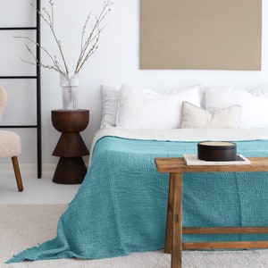 Organic Cotton Bed Cover, Twin Full Bedspread, Muslin Bedspread Queen, Soft Gauze Throw Blanket, Sofa Cover, Oversize King Coverlet