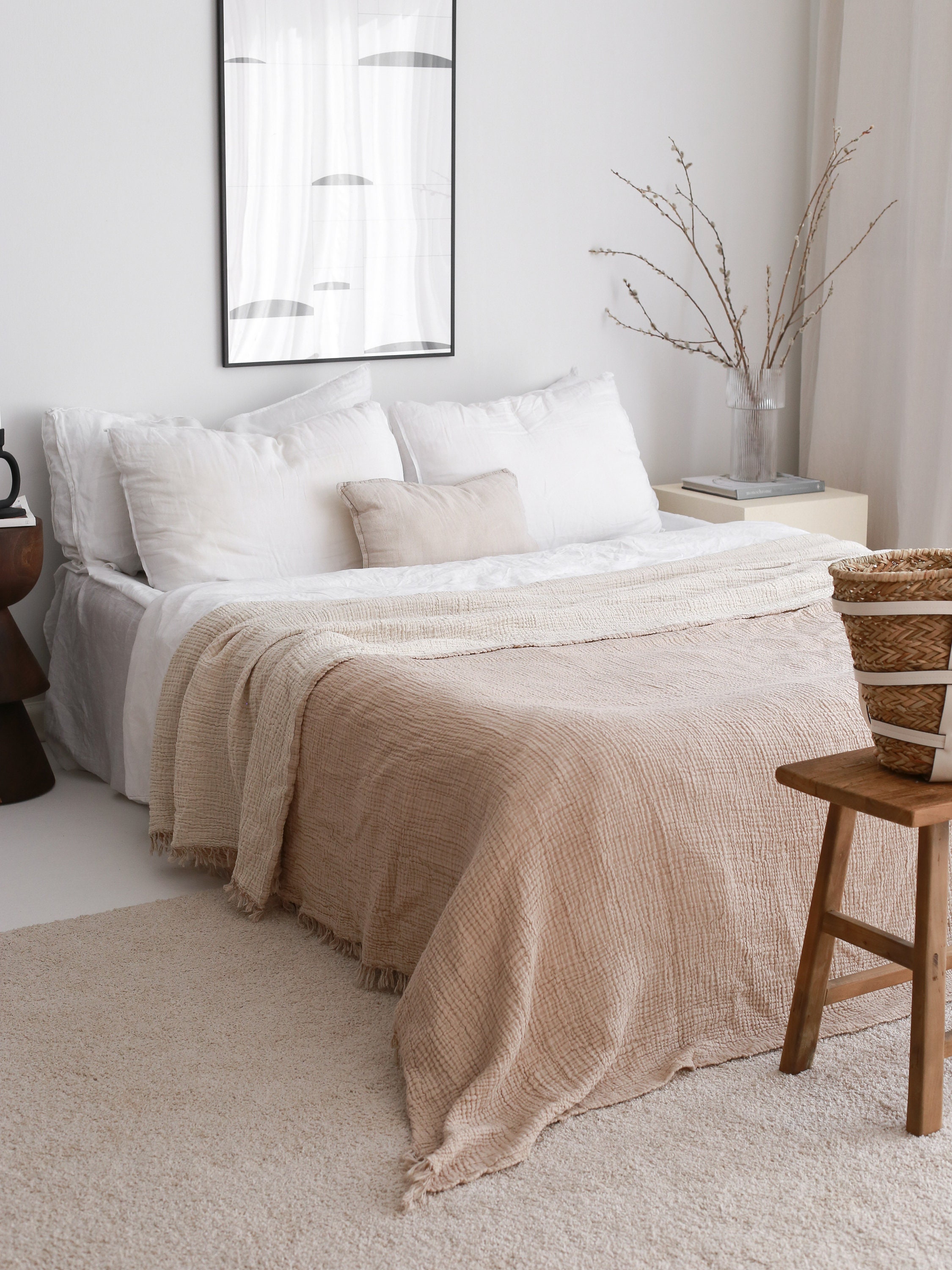 Soft Oversize King Bedspread, Muslin Throw Blanket, King Cotton ...