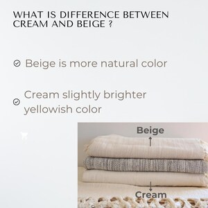 Biologische dekens en plaids, katoenen sprei koningin, knuffelige deken, zacht geweven bankkleed, kingsize sprei crème, cadeaus voor thuis afbeelding 11