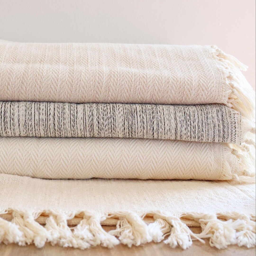 Organic Cotton Throw Blanket, Sofa Couch Throws Blanket, Oversize King ...