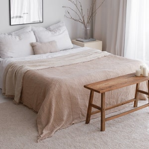 Full Twin Cotton Bedspread, Soft Summer Blanket, Organic Cotton Bedspread, Muslin Bed Cover, Lightweight Blanket, King Size Coverlet