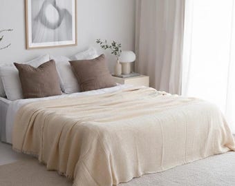 Königin Musselin Tagesdecke, Tagesdecke aus Bio-Baumwolle, Musselin Decke