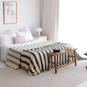 Organic Cotton Throw Blanket, Soft Turkish Cotton Bedspread, Boho Bed Throw Blanket, Sofa Bed Cover