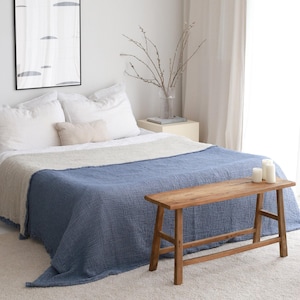 Lightweight Summer Blanket, Soft Cotton Bedspread, Muslin Bedspread Queen, Oversize King Coverlet, King Bed Blanket, Adult Teen Baby Blanket