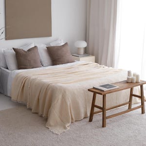 Organic Cotton Bedspread, Soft Muslin Throw Blanket, Summer Bedspread Queen, King Size Bedspread, Twin Full Bed Cover, Lightweight Blanket